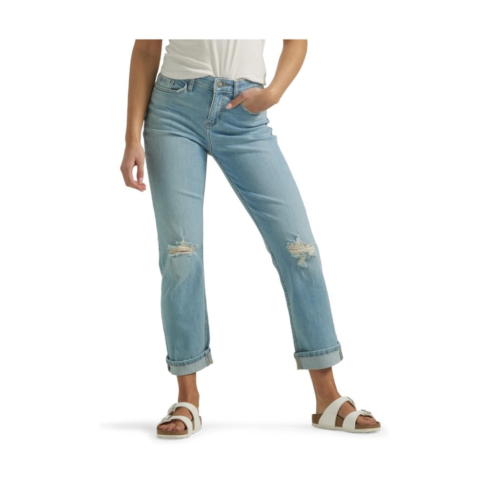 Plus Size NEW Lee Mid to Hi Rise Boyfriend Jeans Women's Stretch Denim